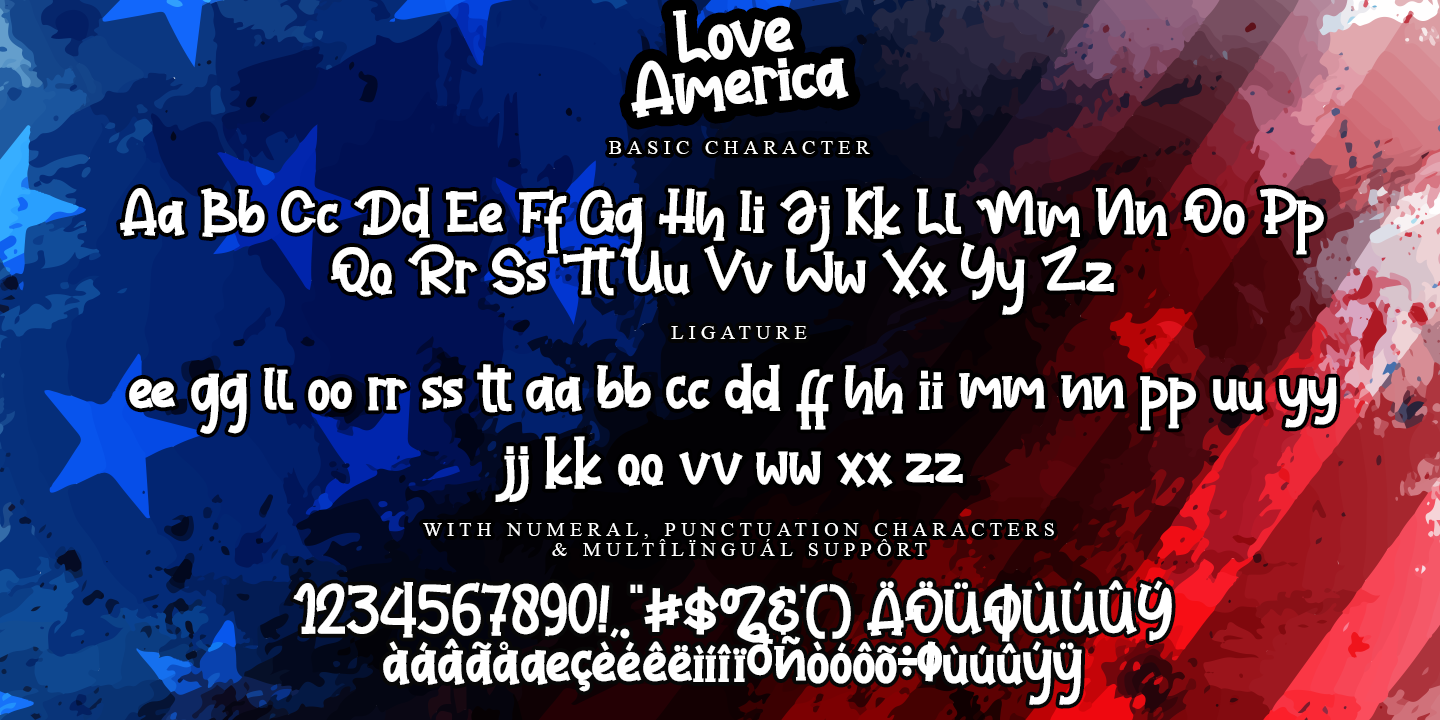 Пример шрифта Love America Regular